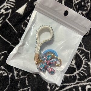 Blue and Pink Beaded Keychains